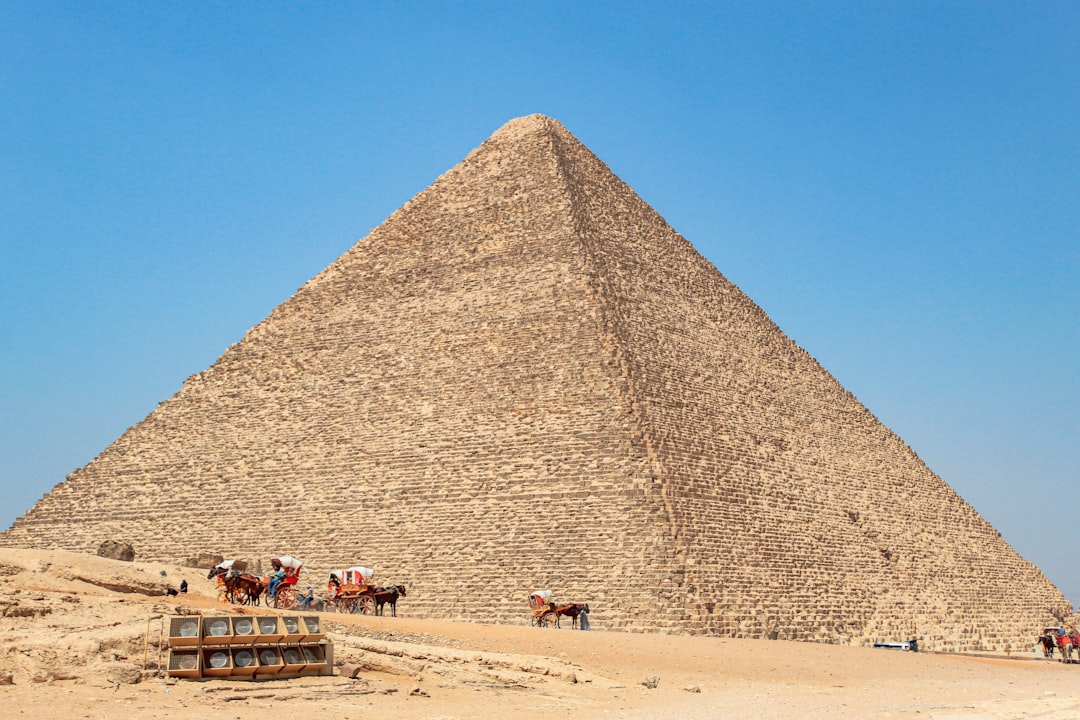 a pyramid in the desert,