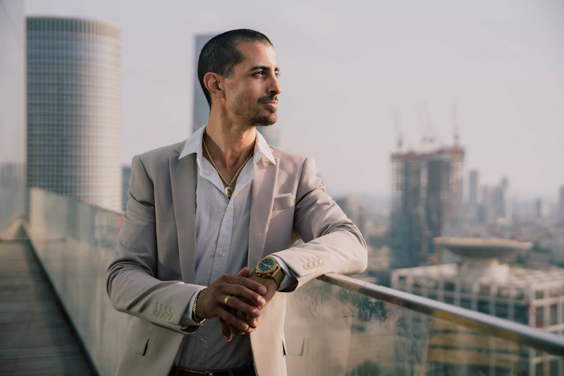 Man standing on a rooftop