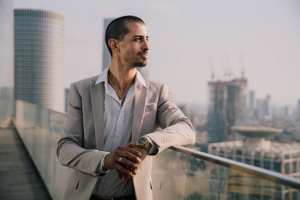 a man standing on a rooftop