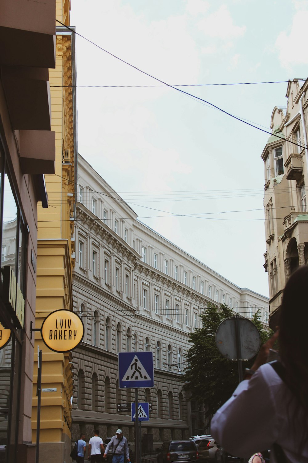 a street sign on a city street