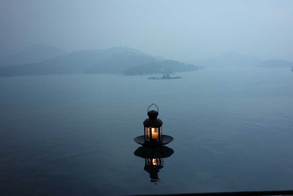 a light bulb floating in the water