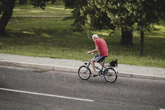 a person riding a bicycle