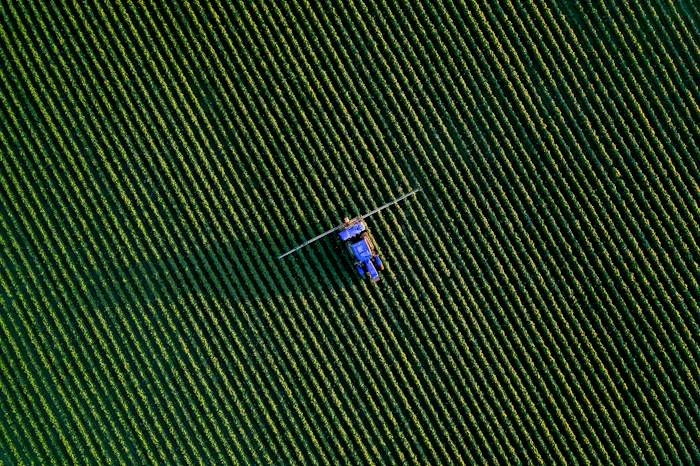 Aplicación en un cultivo extenso