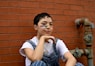a boy with a painted face
