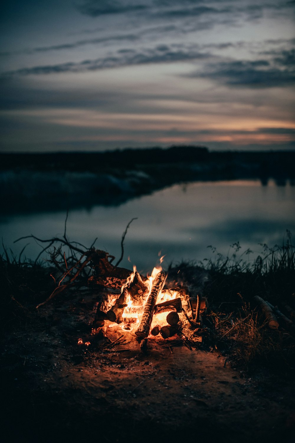 a sunset over a body of water