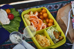 a tray of food