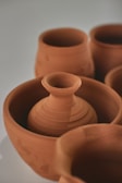 a group of clay pots