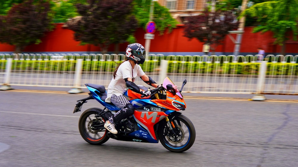 a person riding a motorcycle