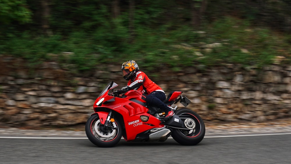 a man riding a motorcycle