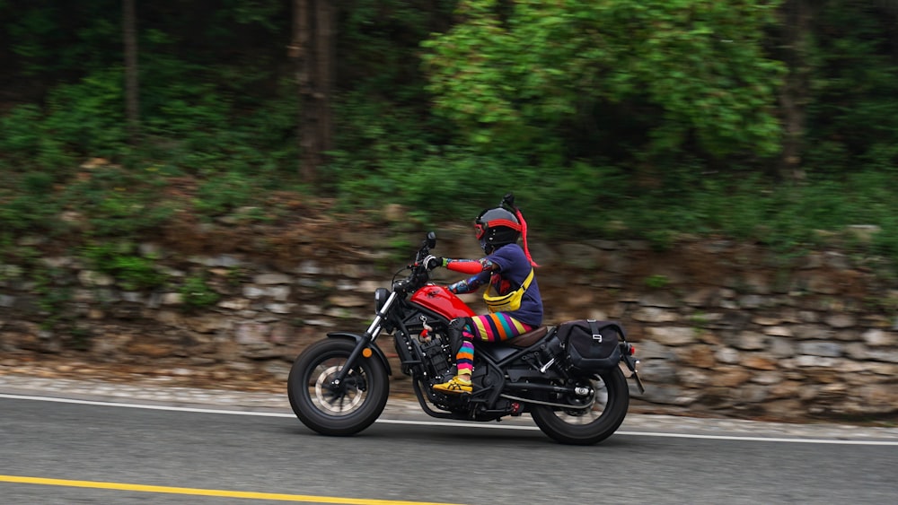 a man riding a motorcycle