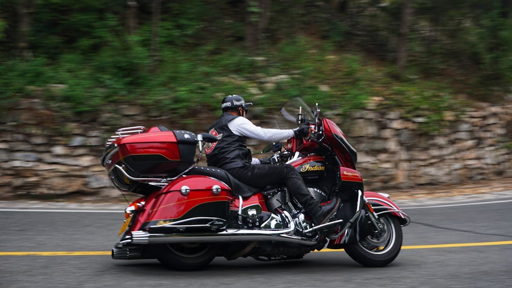 a man riding a motorcycle