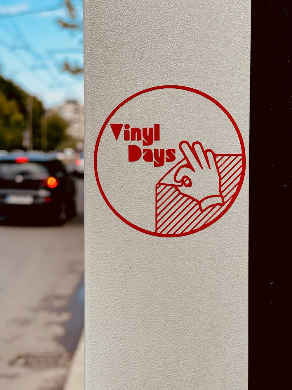 a sticker on a wall