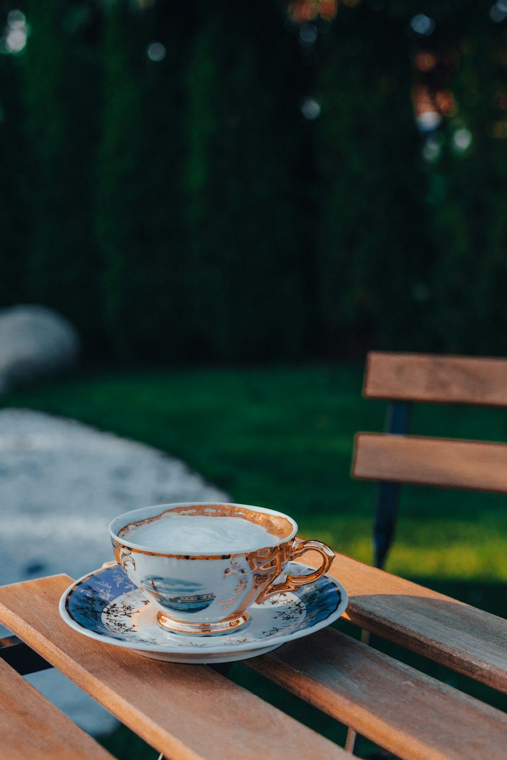 a cup of coffee on a table