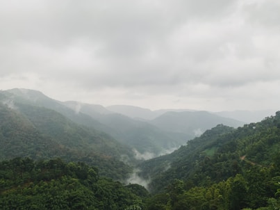 a view of a large mountain in the background