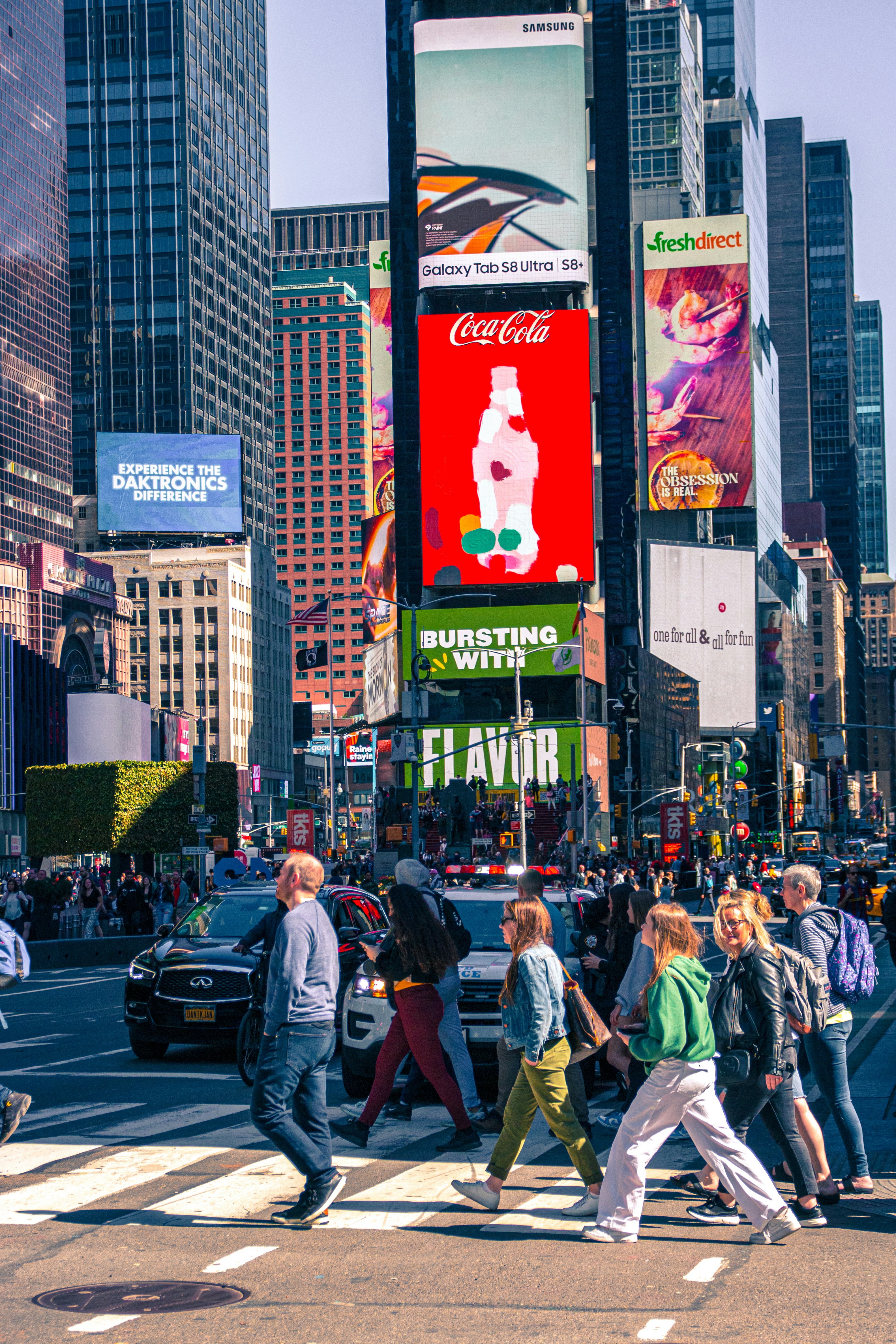 people crossing the street