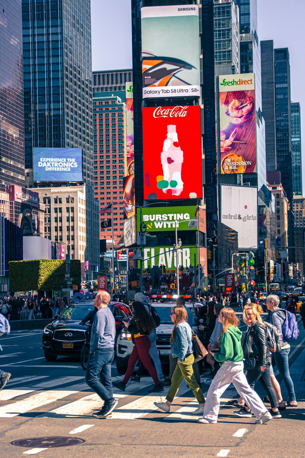 people crossing the street