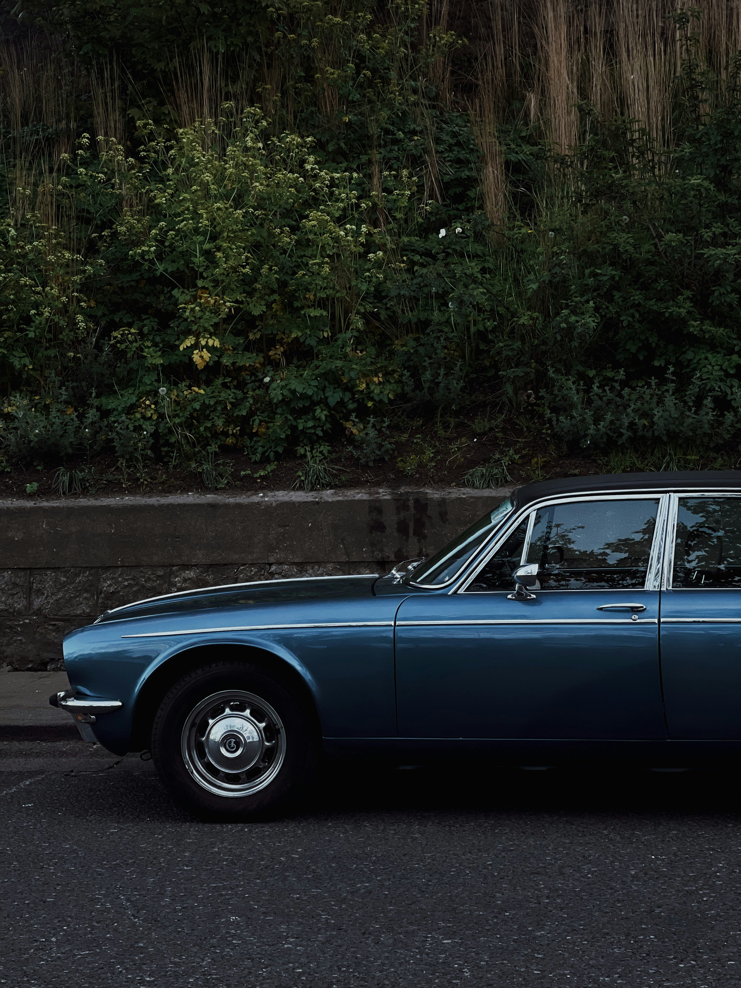 a car parked on the side of a road