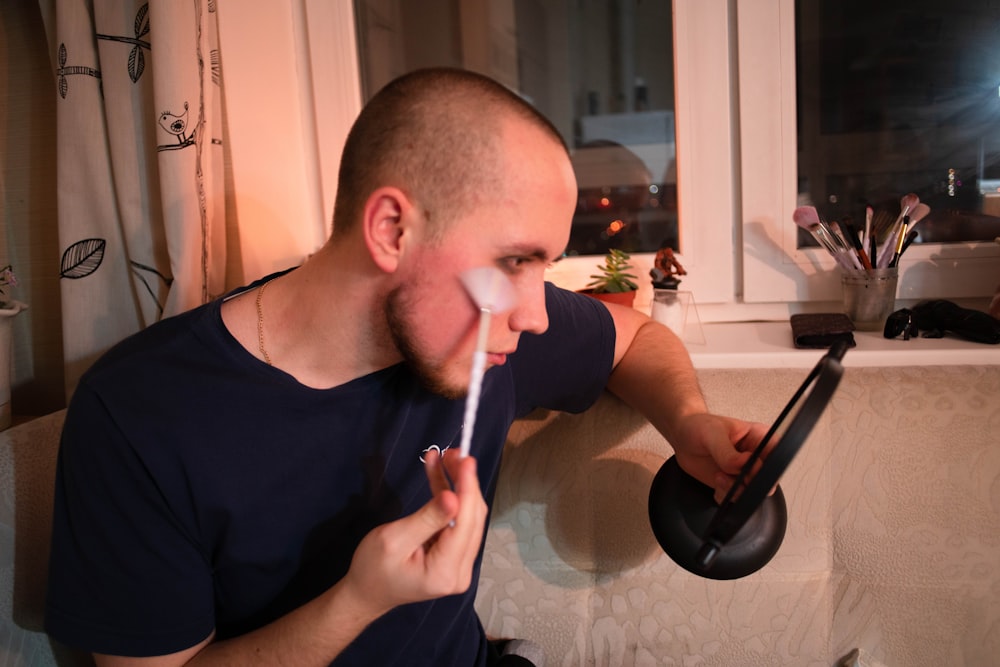 a person brushing the teeth