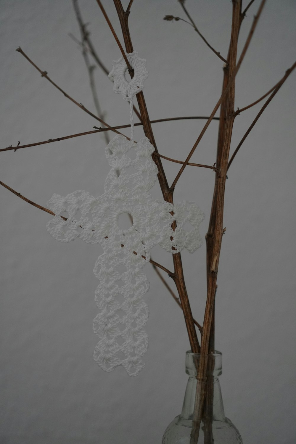 a snow covered tree branch