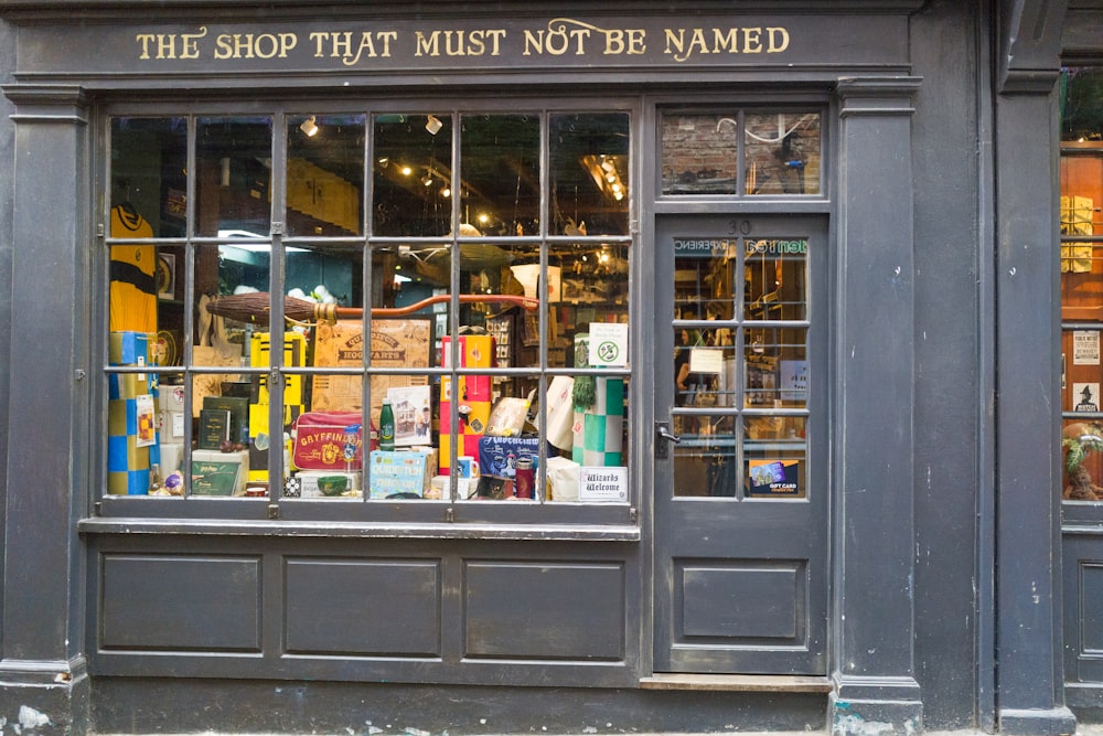 a store front with a window