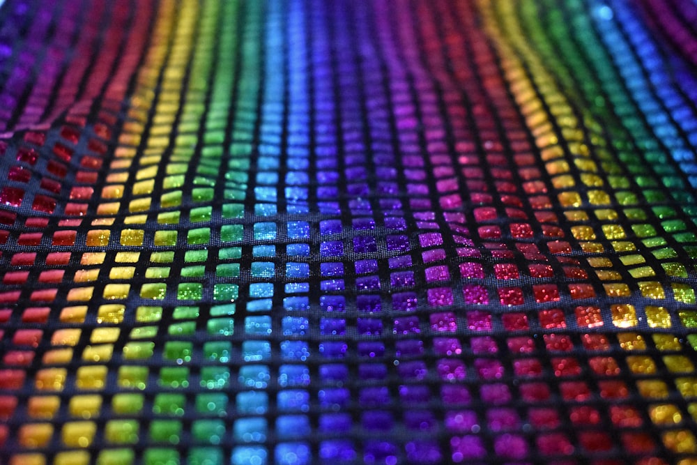 a close up of a colorful pattern