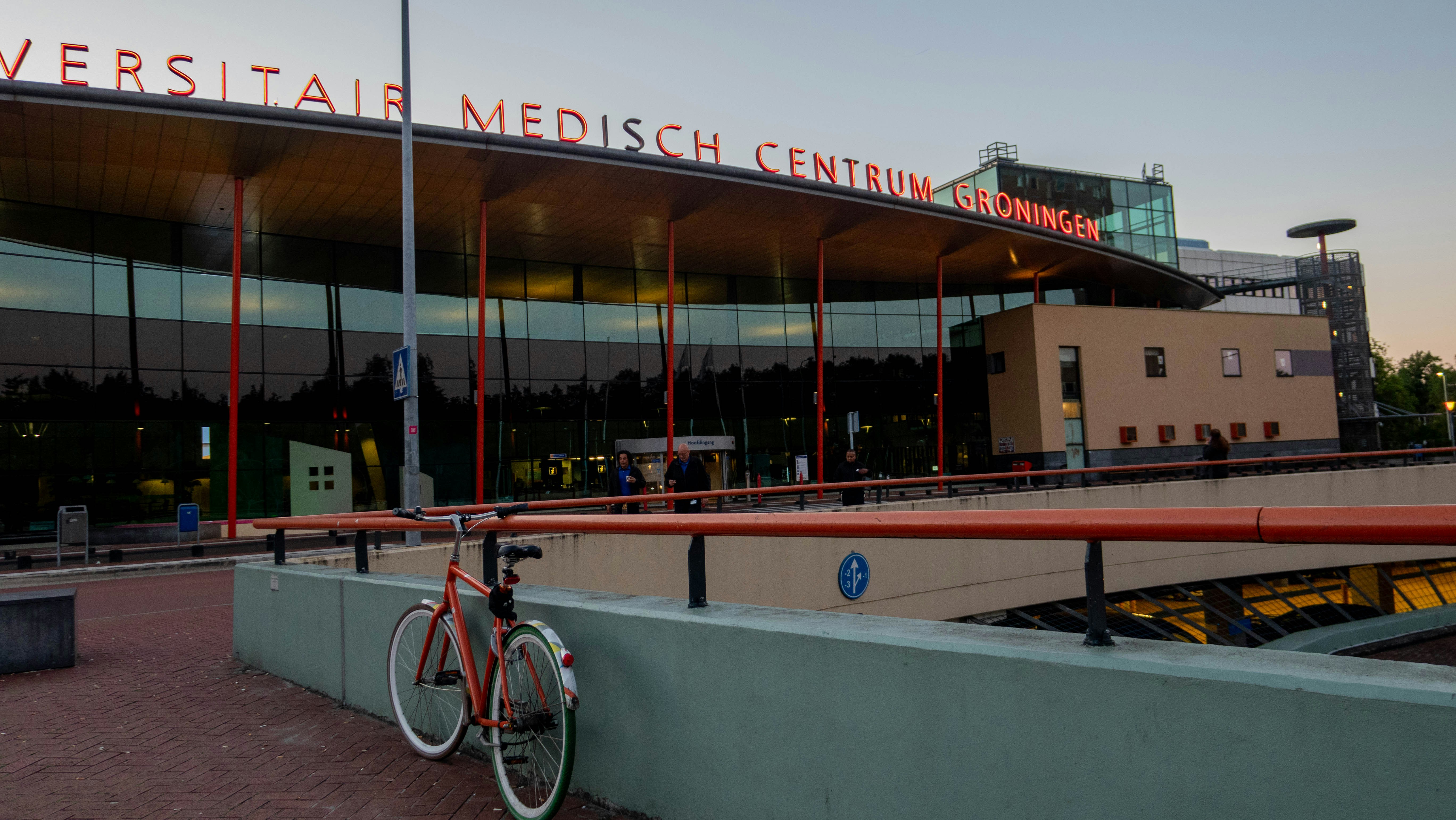 a bicycle parked outside a building