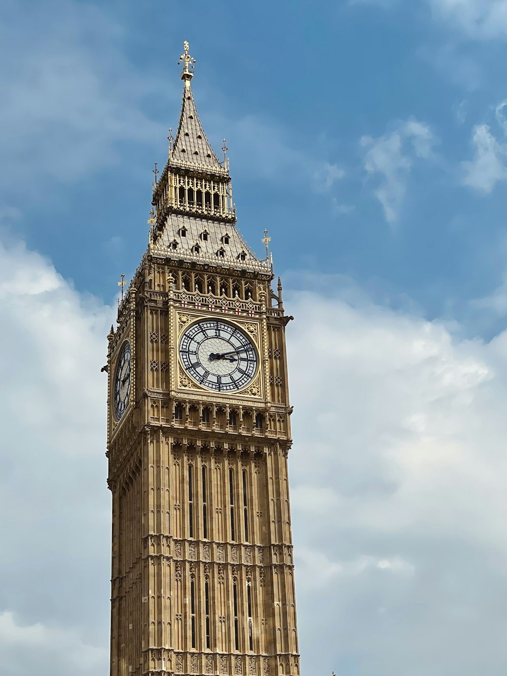 a large clock on Big Ben