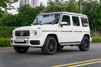a white van on a road