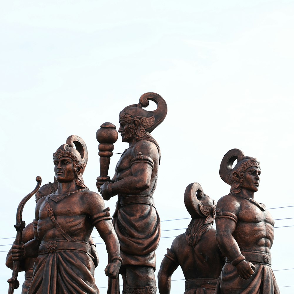 a group of statues