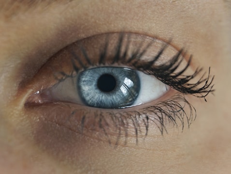 close-up of a person's eye