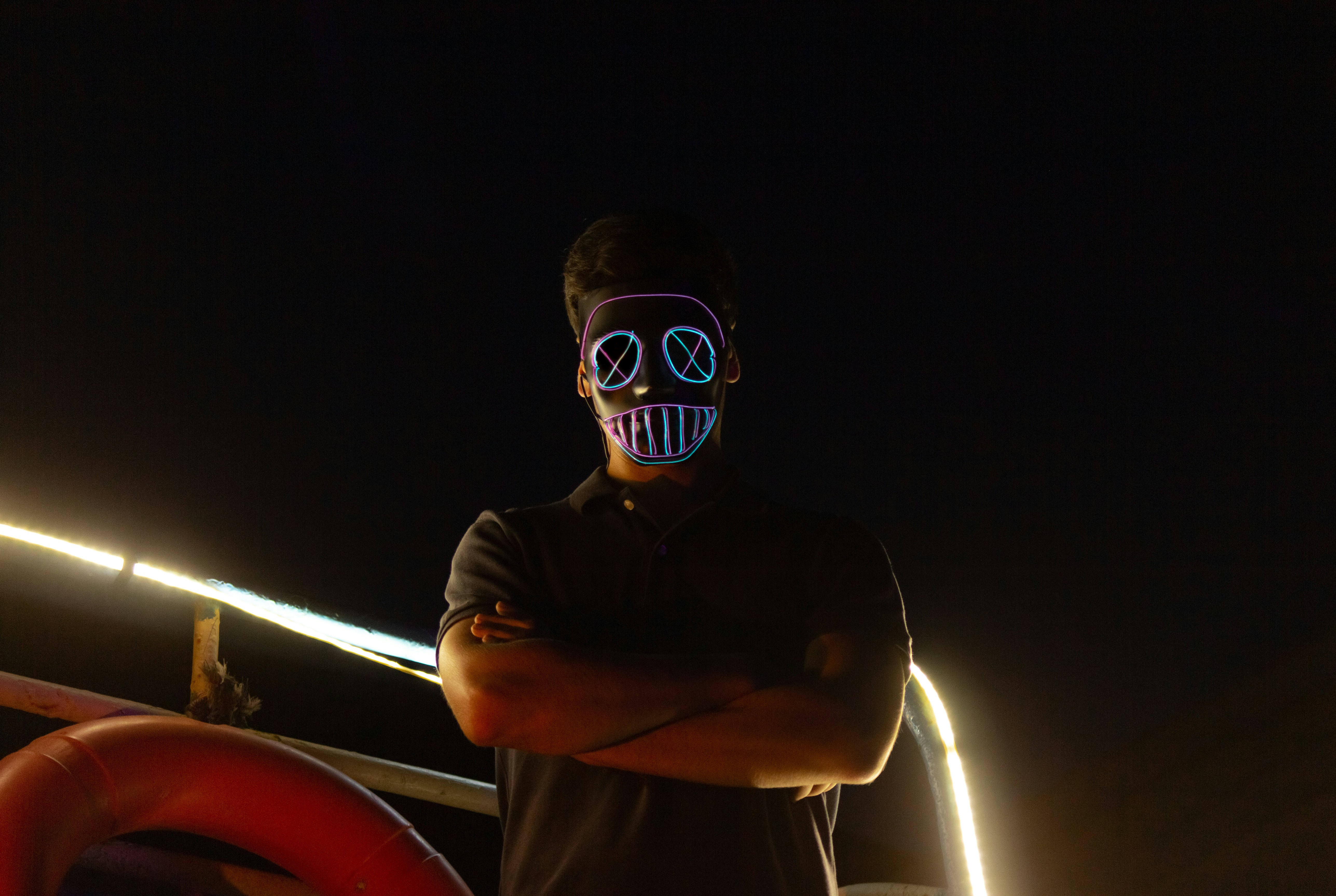 Neon tribal mask