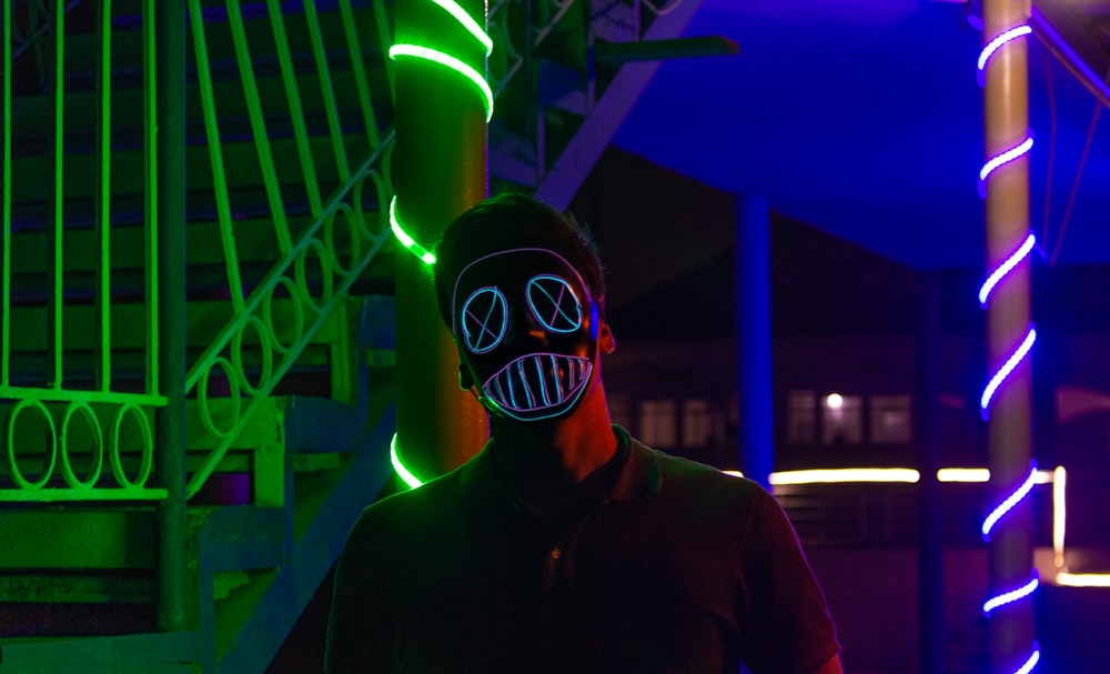 a person wearing a mask