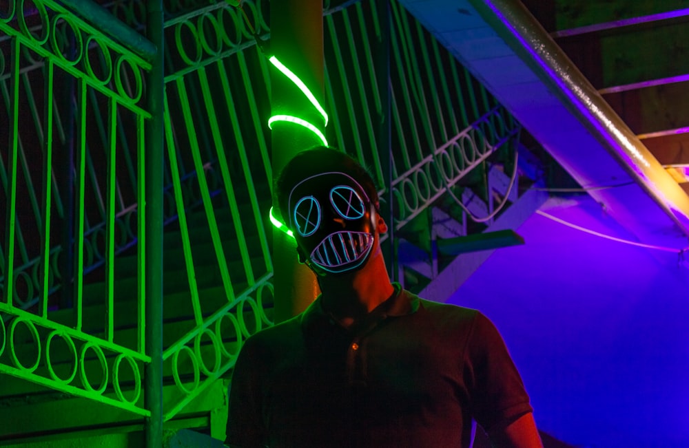 a person wearing a mask