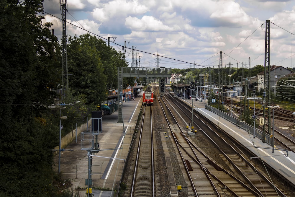 a train on the railway tracks