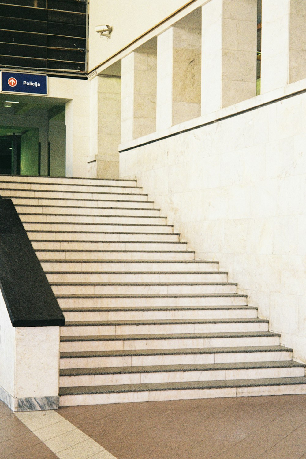 a staircase leading up to a building