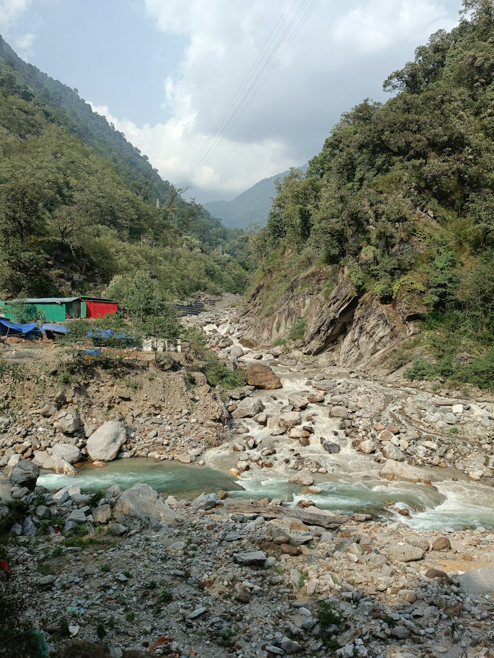 a river running through a rocky area