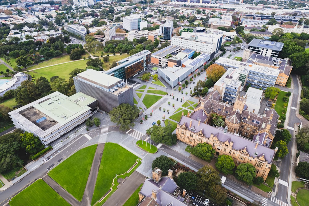 aerial view of a large building