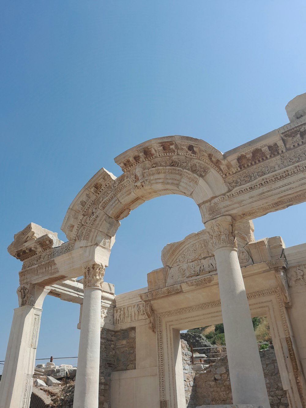 a building with columns