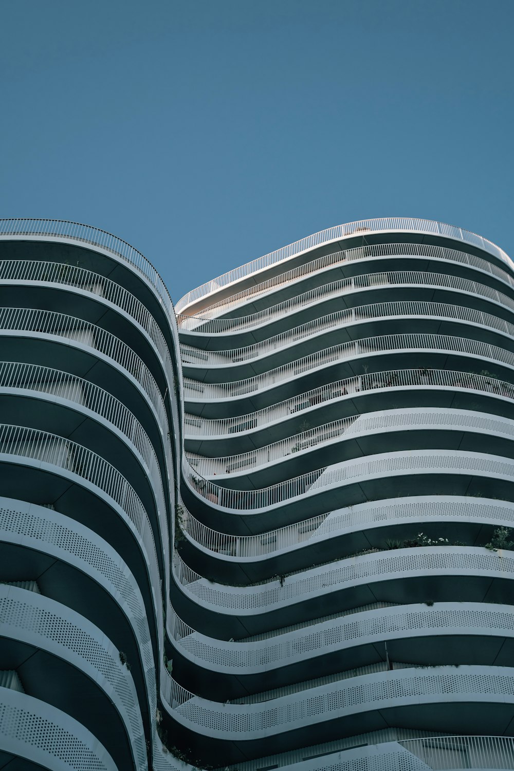 a close-up of several skyscrapers