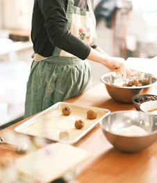 a person making food