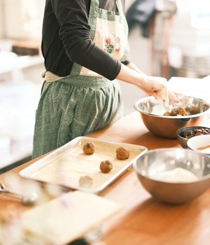 a person making food