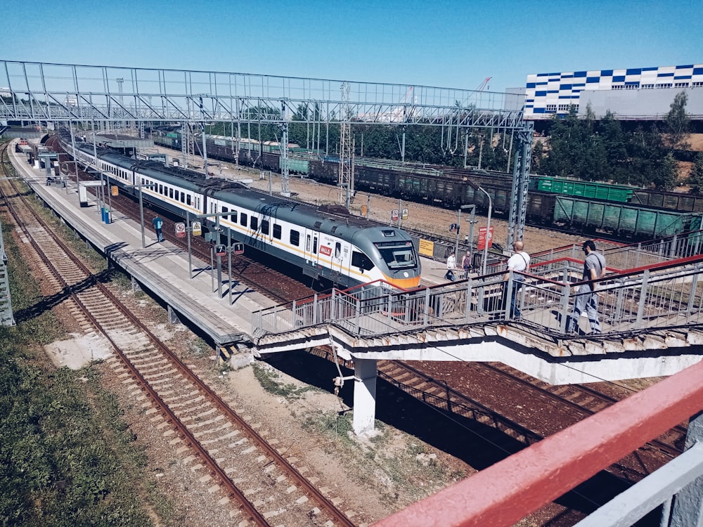 a train on the railway tracks