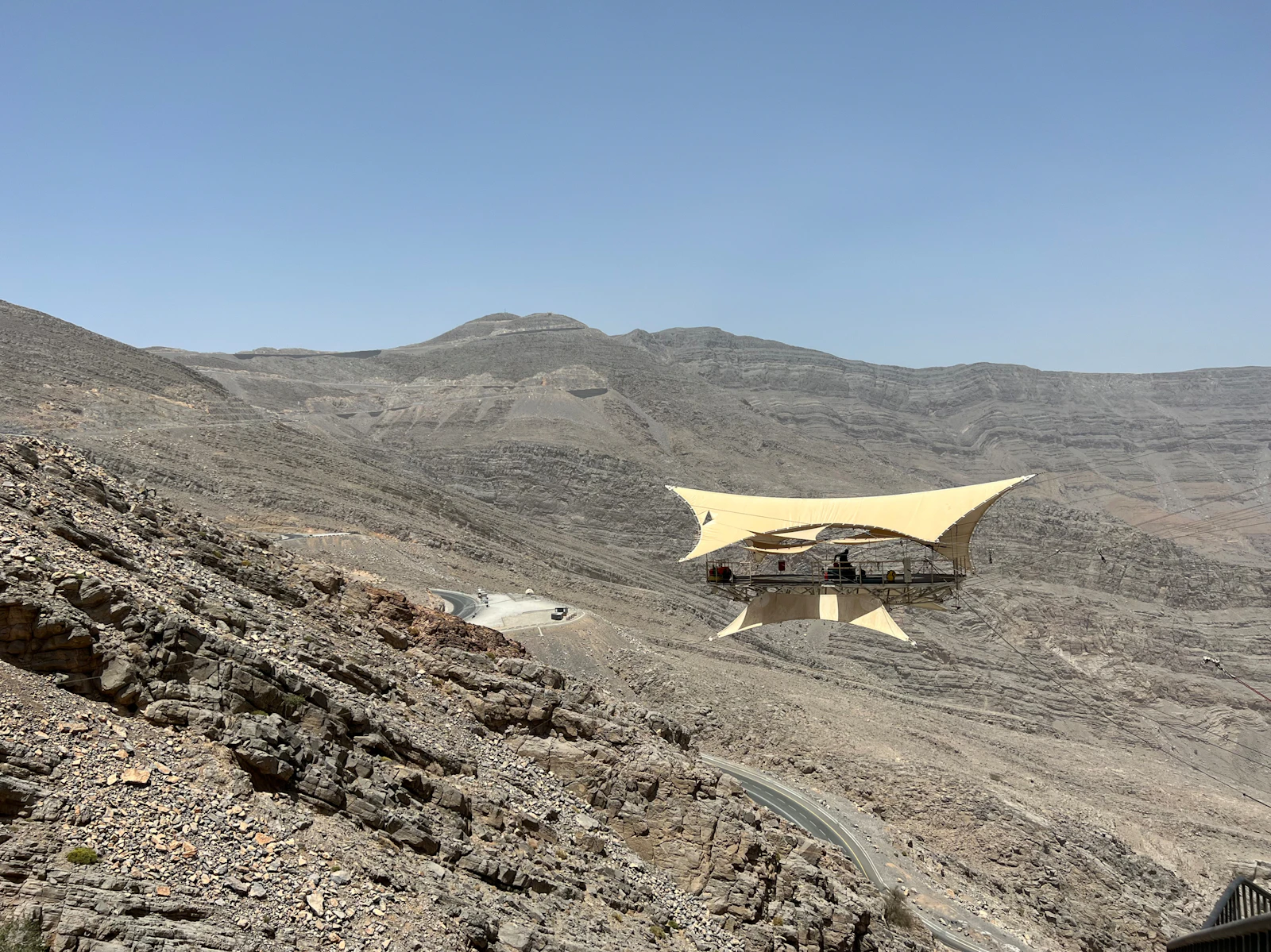 Jais Flight zipline launch platform on Jebel Jais, Ras Al Khaimah