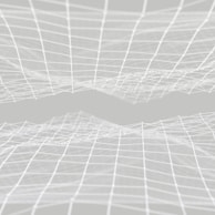 Smooth parallax view of interconnected digital nodes floating over a dark grid background.