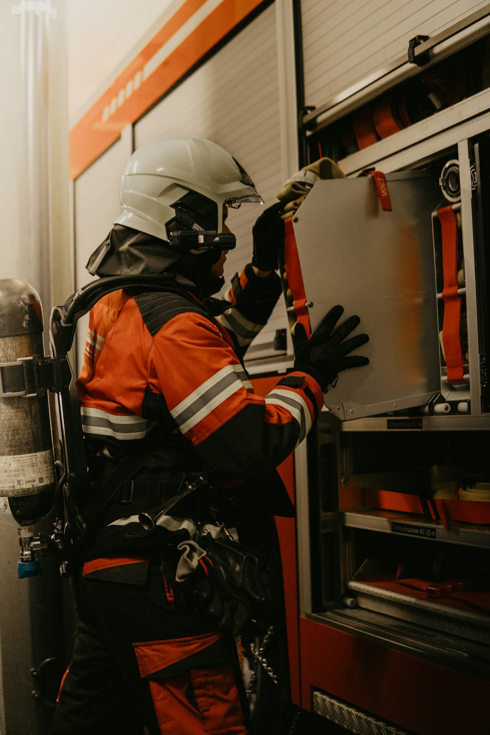 a firefighter in a fire station