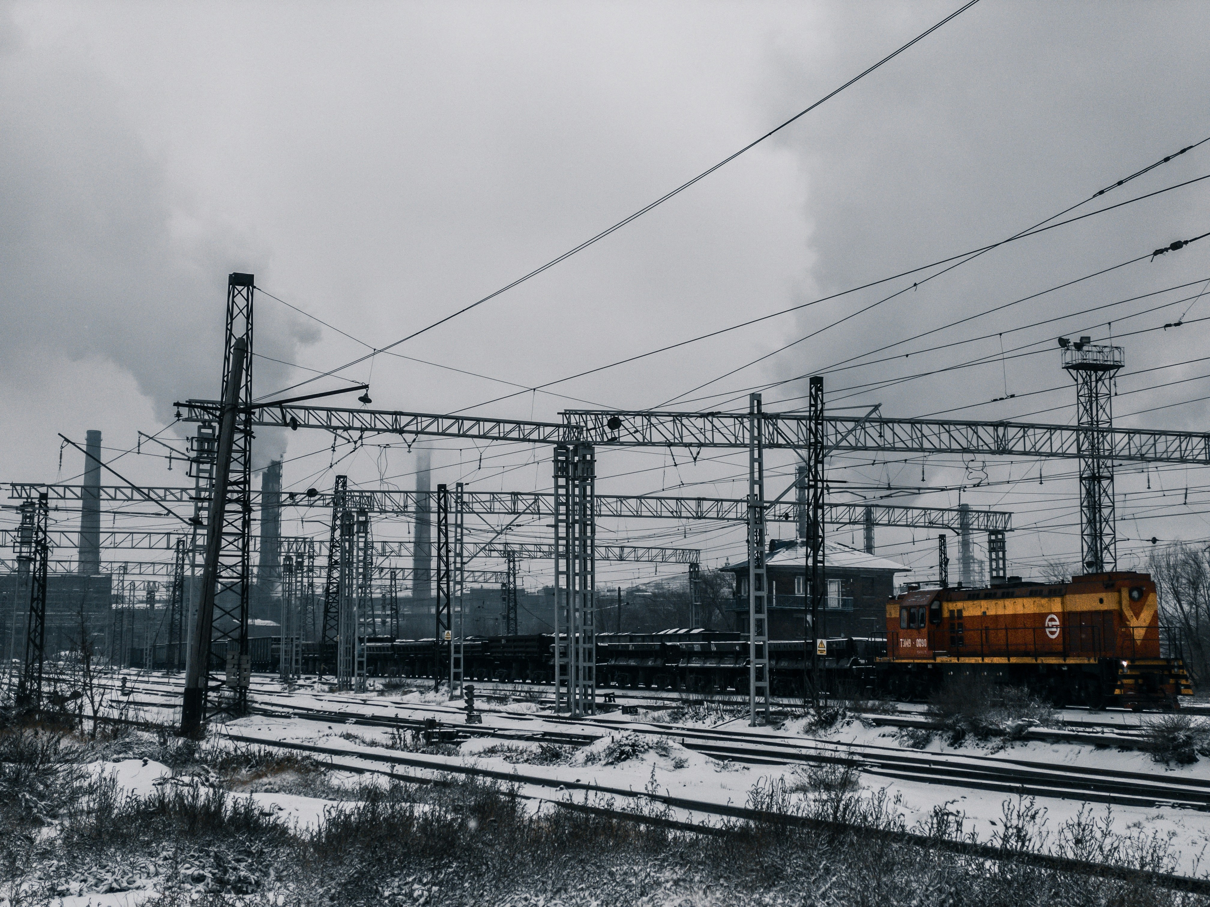 a train on the railway tracks