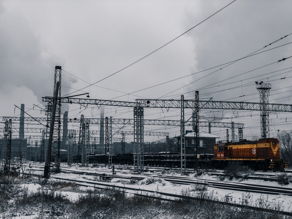 a train on the railway tracks