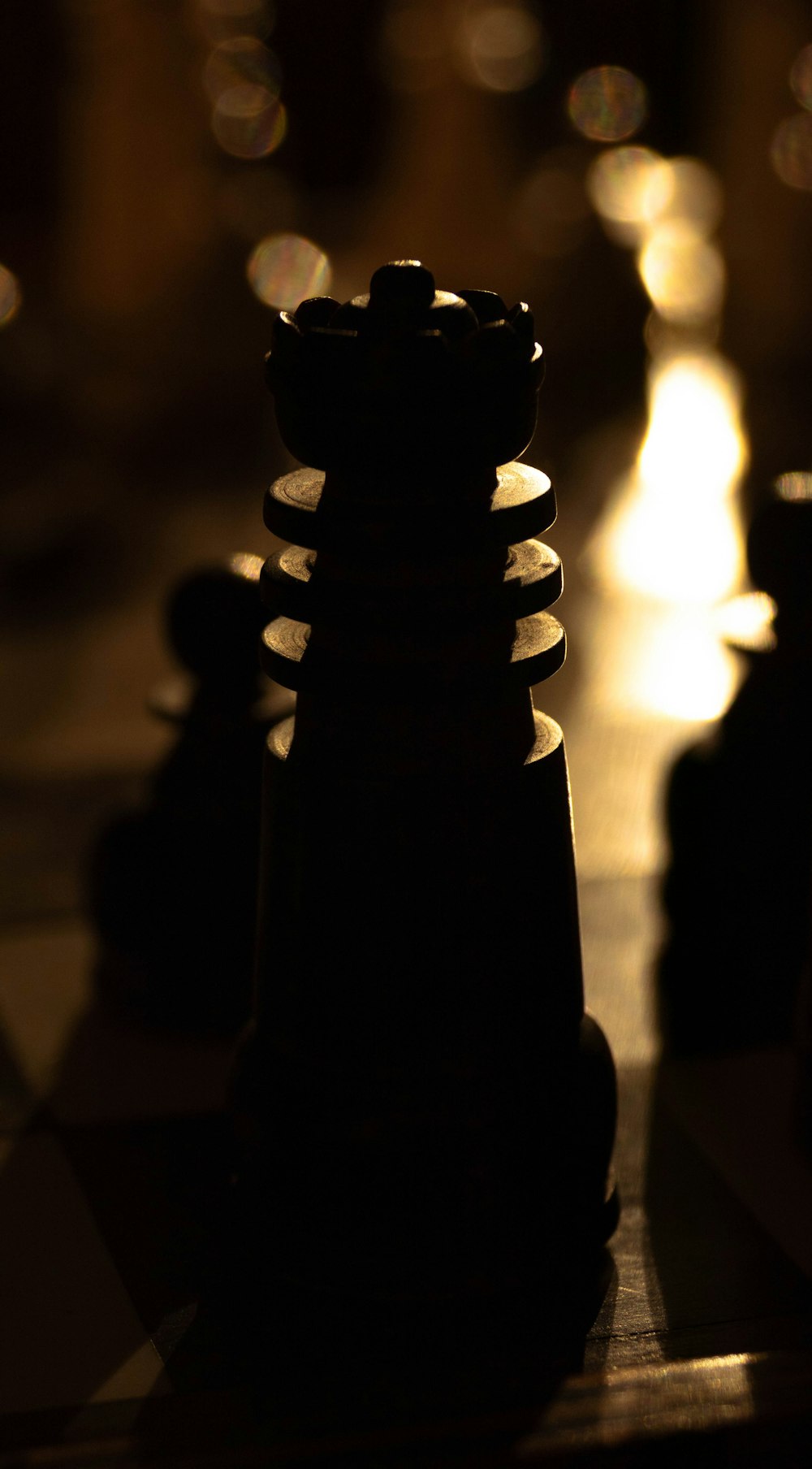 a chess board with a black background