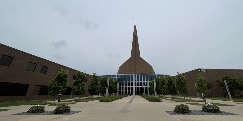 a building with a cross on top