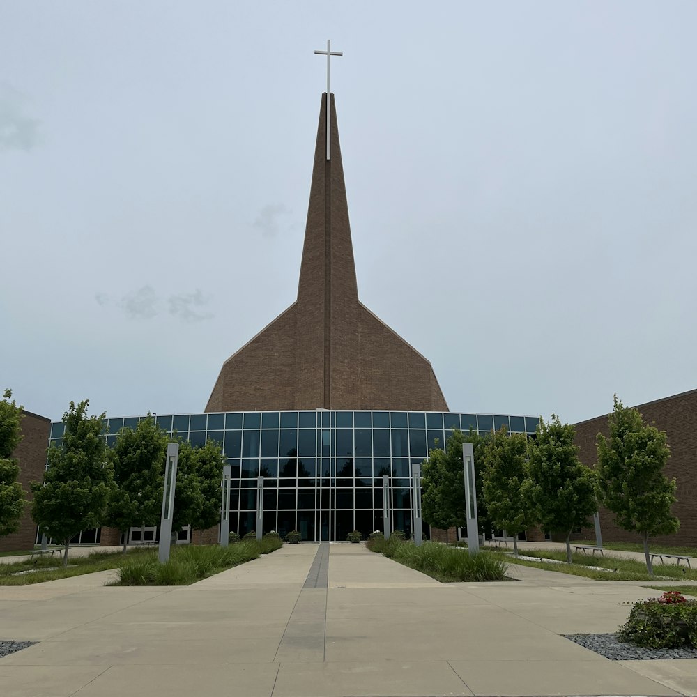 a building with a cross on top